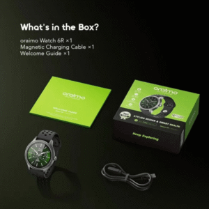 Oraimo 6R SmartWatch 1.39 inch Anti-Scratch, IP68 Waterproof - Black Box